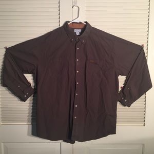 CARHARTT Tall Brown Long Sleeve Shirt Men 3XL